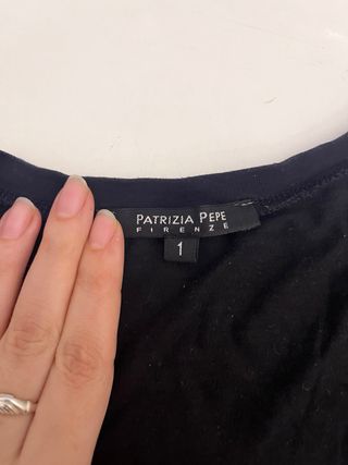 Maglia Patrizia Pepe Manica 3/4 Logo Strass