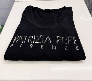 Maglia Patrizia Pepe Manica 3/4 Logo Strass