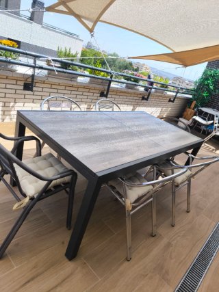 Silla terraza aluminio plateada