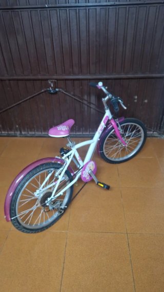 Bicicleta infantil niña rosa y blanca