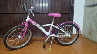 Bicicleta infantil niña rosa y blanca