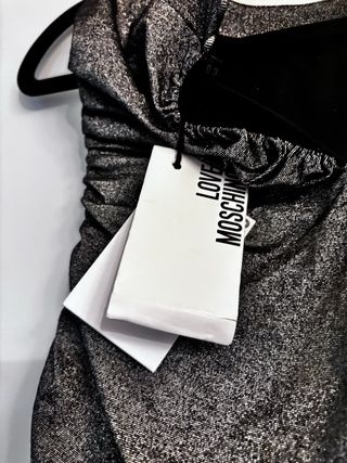 Vestido plateado ceñido elegante Muchino