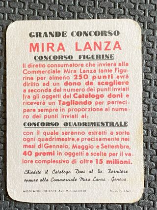 36 Carte Mini Figurine Vintage Mira Lanza