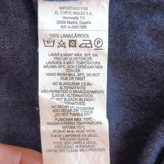 Cárdigan Emidio Tucci 100 Lana Merino Azul Lavable