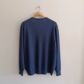 Cárdigan Emidio Tucci 100 Lana Merino Azul Lavable