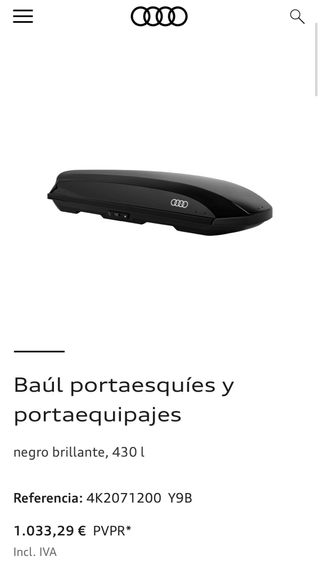 Baúl portaequipajes Audi 430L