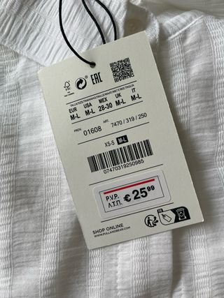 Camisa blanca Pull&Bear talla M/L