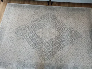 Alfombra salón beige y gris