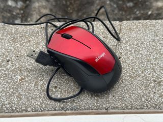 Ratón MLithogar USB Rojo y Negro