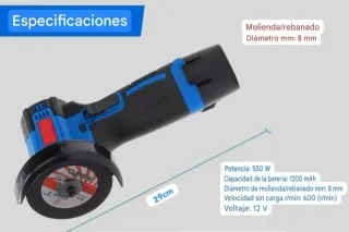 Mini Amoladora Angular Recargable (2 Baterías)