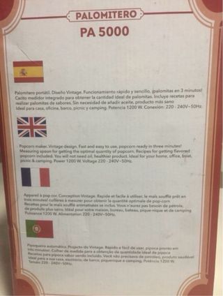 Máquina de Palomitas Orbegozo PA 5000