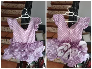 Vestido Gitana Lunares Lila Talla 9 Meses