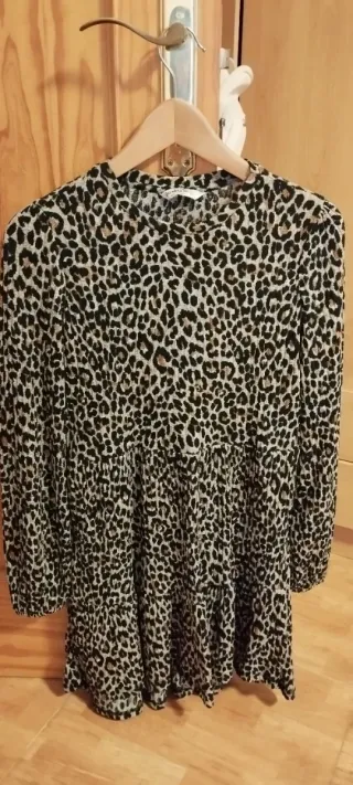 Vestido corto estampado leopardo talla S