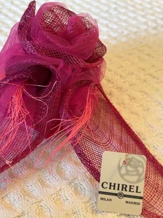 Tocado Chirel rosa y rojo