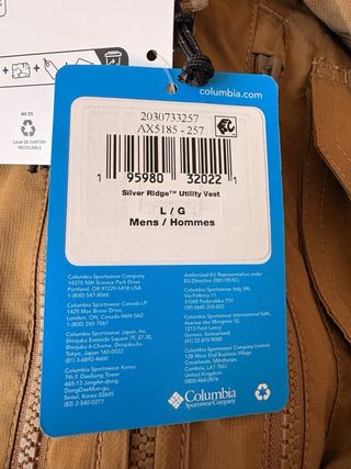 Chaleco Columbia técnico utilitario marrón