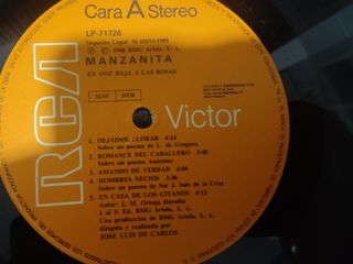 Vinilo Manzanita En Voz Baja a Las Rosas