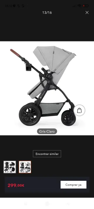 Carro de bebé Kinderkraft gris