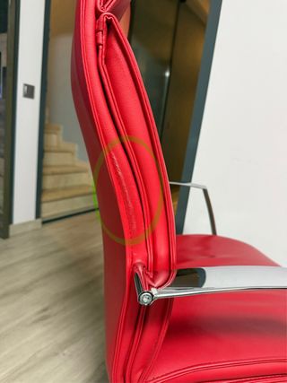 Silla de despacho diseño anchura extra  roja