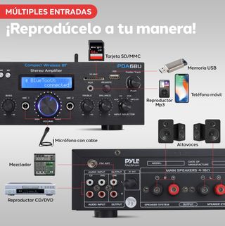 Pyle Amplificador Audio Inalambrico