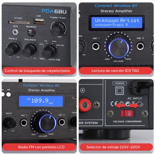 Pyle Amplificador Audio Inalambrico