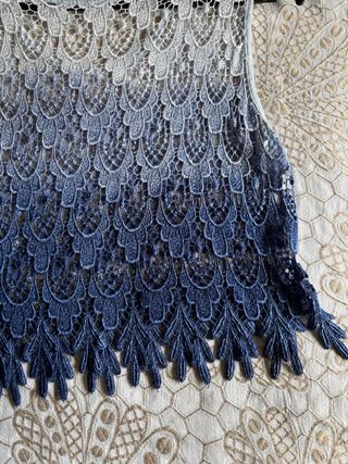 Top encaje degradado azul/blanco Talla L