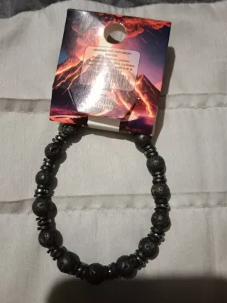 Pulsera Piedra Volcánica Negra