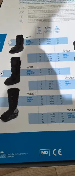 Bota Walker Ortesis Inmovilizadora Tobillo talla S