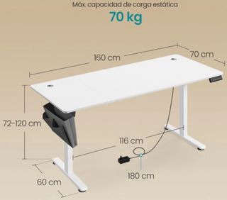 Escritorio Elevable Blanco (sin abrir) 160 cm -70