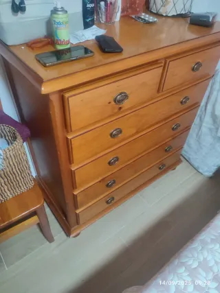Cómoda Provenzal 5 Cajones Madera