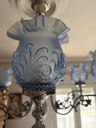 Lámpara de Techo Vintage Azul y Blanca