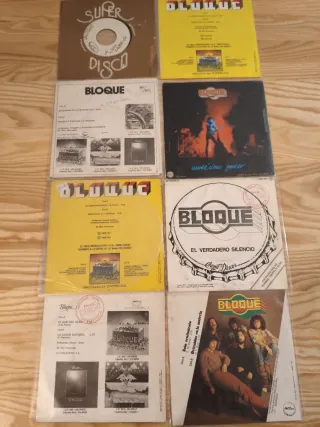 LOTE 8 SINGLES BLOQUE ROCK PROGRESIVO PROMO TEST