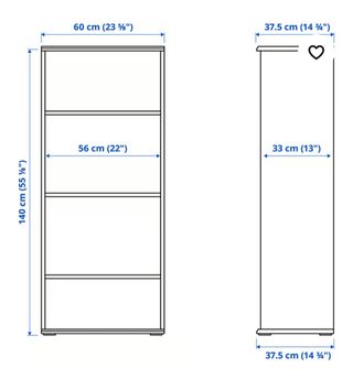 Librería SKRUVBY Ikea negro-azul 60x140