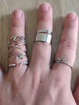 Lote 20 Anillos Plateados