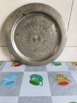 Bandeja antigua decorada