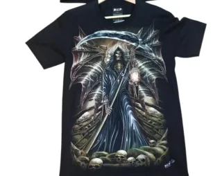 Camiseta WILD Talla M Calavera Grim Reaper