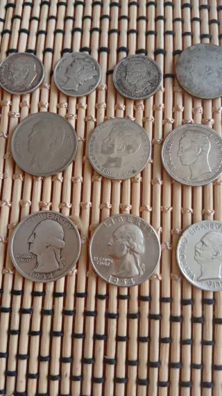 Lote monedas plata