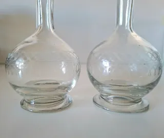 ANTIGUAS BOTELLAS DE COCTELERÍA CRISTAL SOPLADO