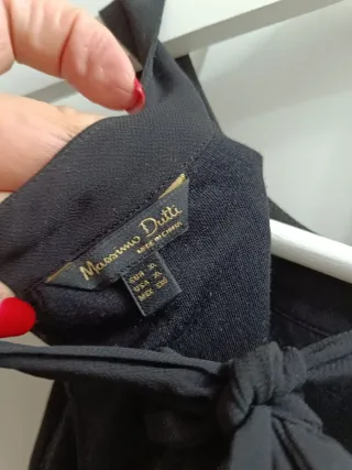 Top Massimo Dutti Negro Plisado