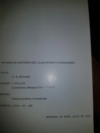 C.D. Mirandés: 50 Años de Historia. 1927-1977.
