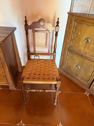 SEDIA RUSTICHE CON SEDILE IN ENEA IN LEGNO