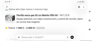 Parrilla a gas Mainho poco uso