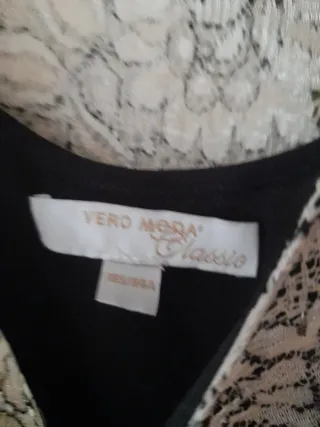 Abito elegante pizzo beige e nero