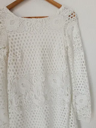 Vestido blanco encaje Amisu