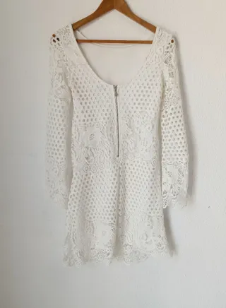 Vestido blanco encaje Amisu