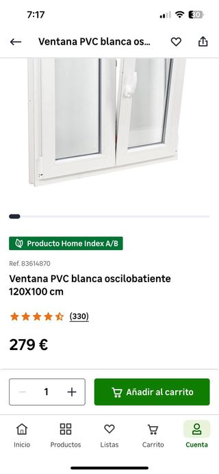 Ventana PVC Oscilobatiente Blanca 120x100 cm