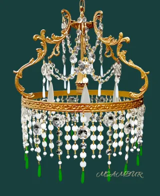 Lampadario oro e cristallo