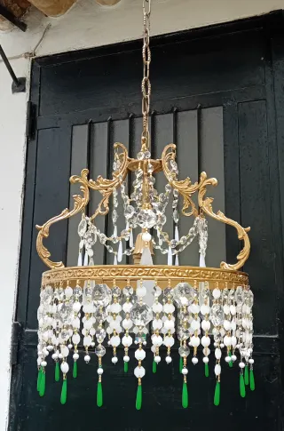 Lampadario oro e cristallo