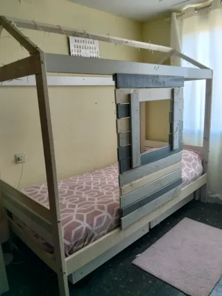 Cama juvenil tipo casita