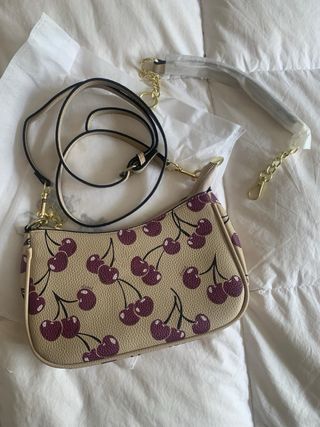Bolso de hombro con estampado de cerezas