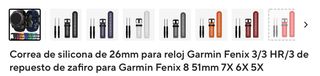 Correa Garmin Fenix Negra y Azul Marino